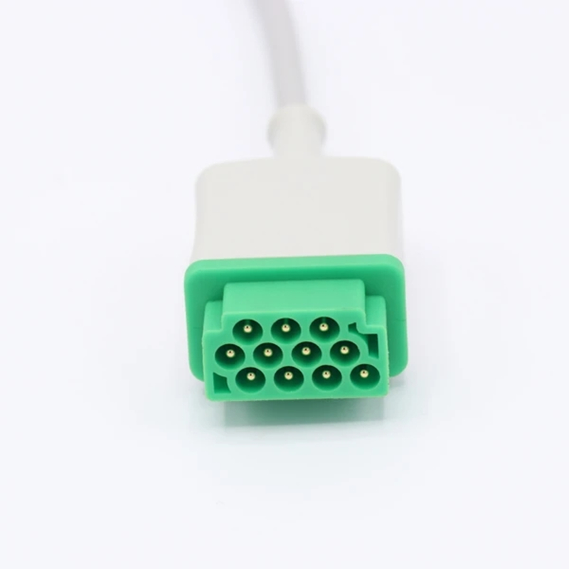 GE Datex-Ohmeda Compatible One-piece ECG Cable Green 11Pin Plug