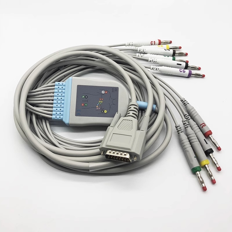 Nihon Kohden BA-902D Compatible ECG EKG Cable 10-Lead Banana AHA