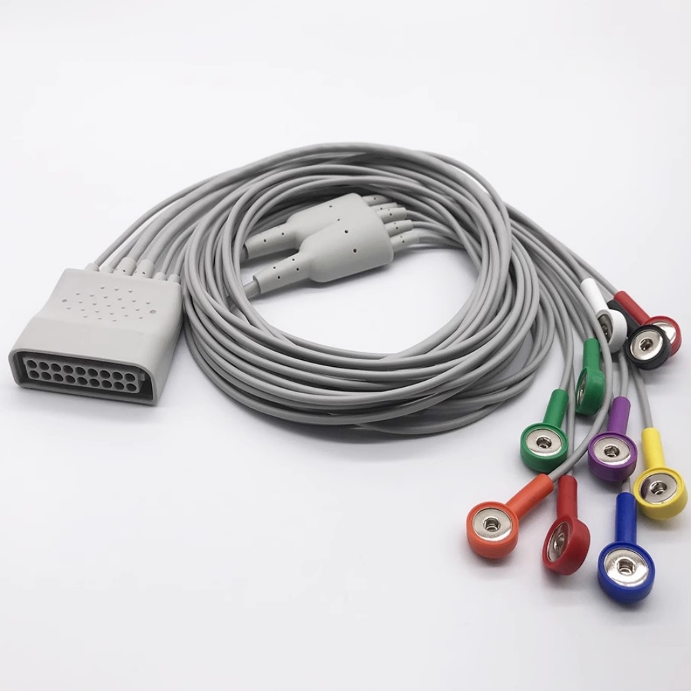 PHILIPS ST80i Compatible 12-lead Patient EKG Cable Snap AHA- 989803180141