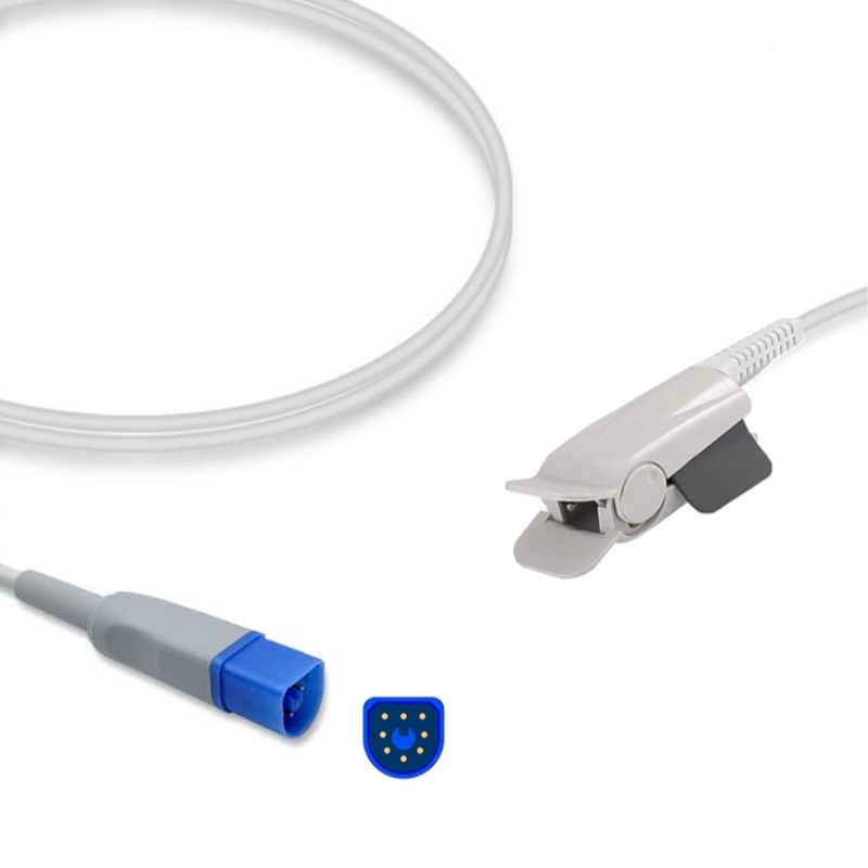 Newtech NT2A Compatible SpO2 Sensor Probe Adult Finger Clip, 8-Pin Plug, SL-NT01-AC