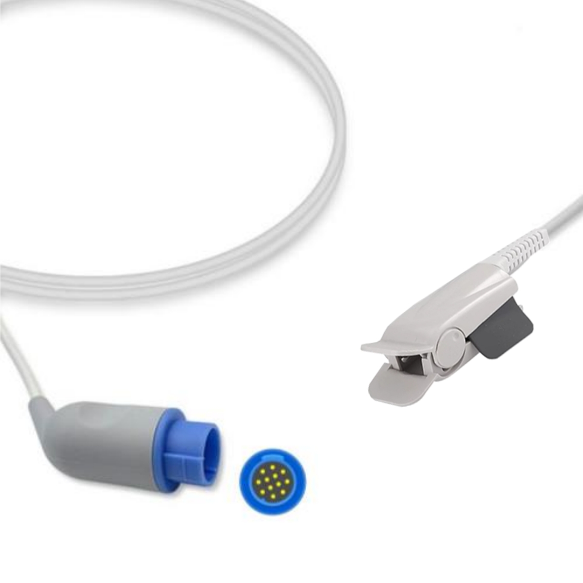 Biolight Replacement SpO2 Sensor Probe Adult Finger Clip 12-Pin Plug, SL-BL06-AC