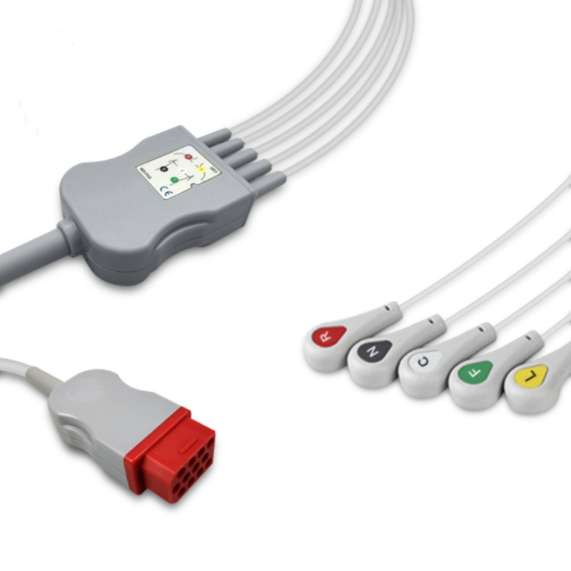 Bionet BM5 ECG Cable 5-Lead Snap Compatible, EC-BN02-5SA