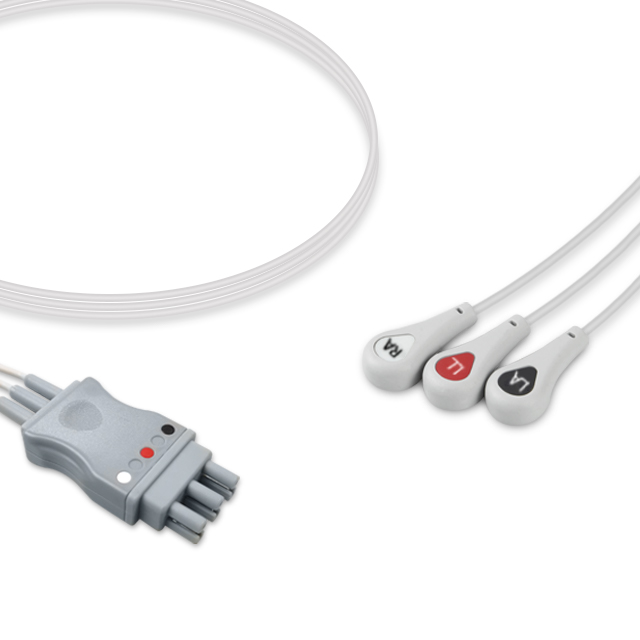 Bionet BM3 Compatible ECG Leadwires 3-Lead Snap AHA, EL-BN01-3SA