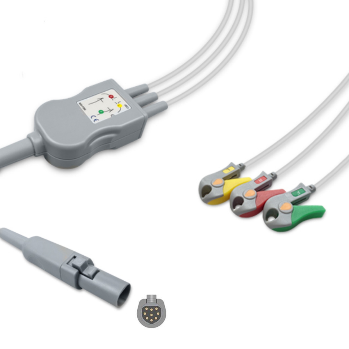 CAS Med ECG Cable 3-Lead Grabber 01-02-0350 Compatible, EC-CA02-3GI