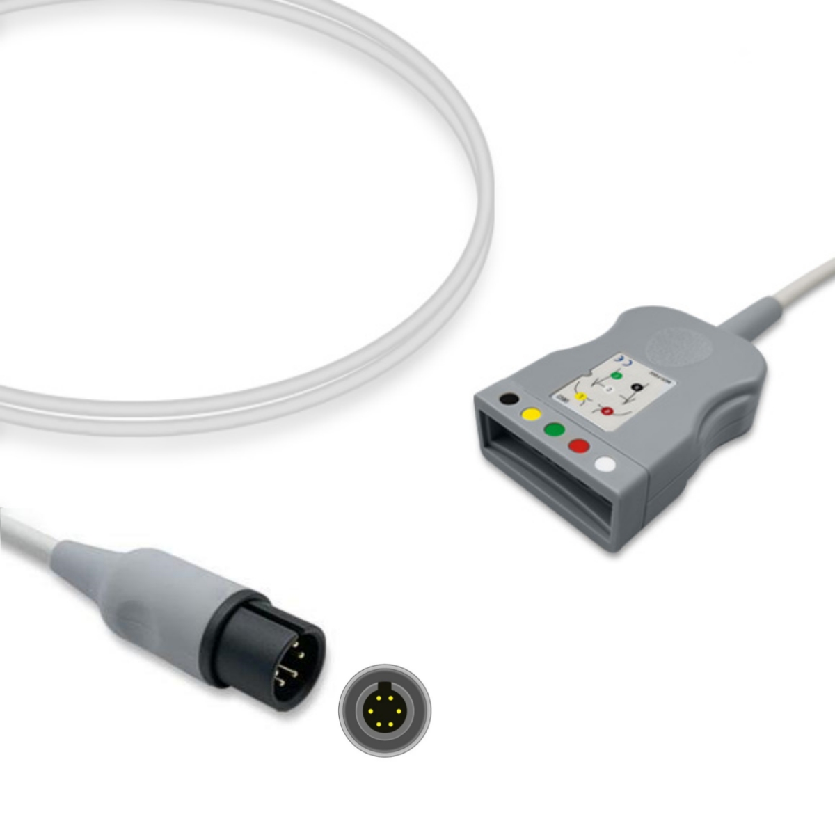 Criticare ECG Trunk Cable Adapter 5-Lead 1123 Compatible for 8100EP, ET-CR01-5MD
