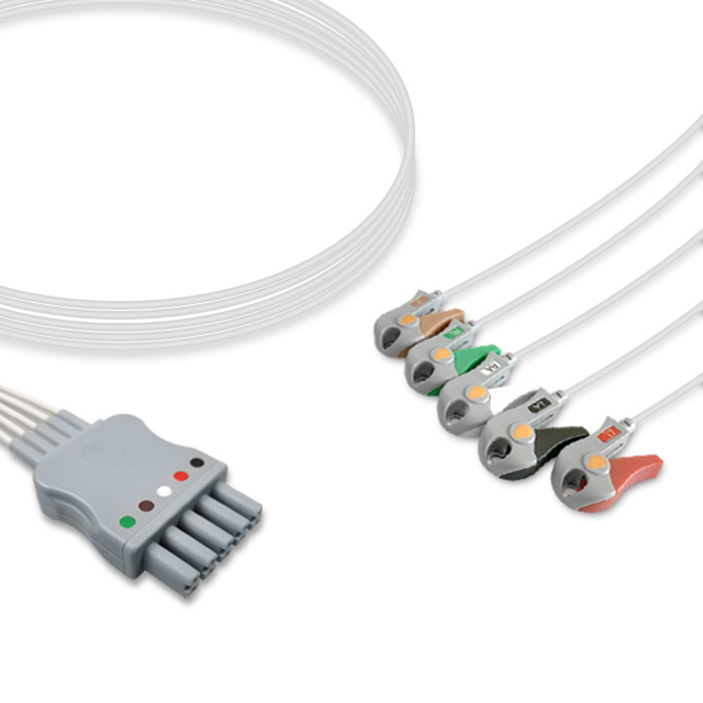 Draeger M35361 M35363 Compatible ECG Lead Wires, EL-DR02-5GA
