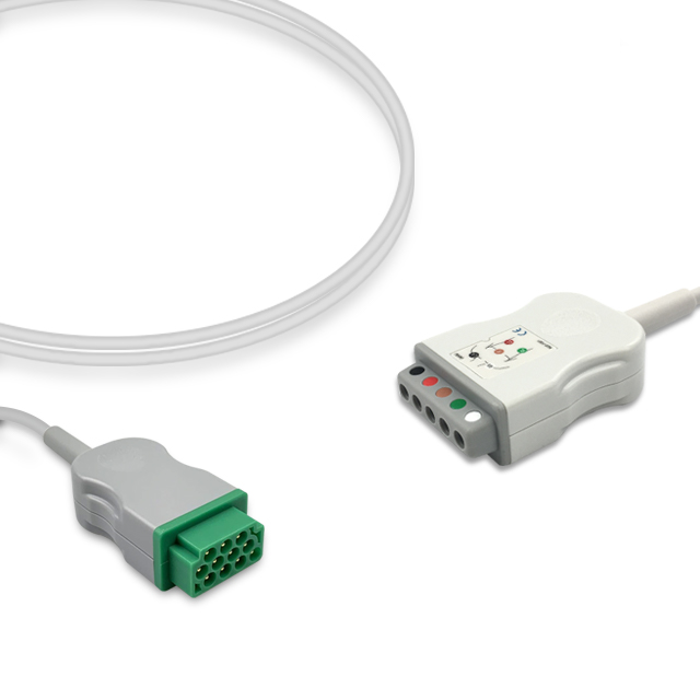 GE Healthcare ECG Trunk Cable 3-Lead DIN Adapter 412944-001 Compatible for Marquette, Dinamap, ET-GE01-5DN