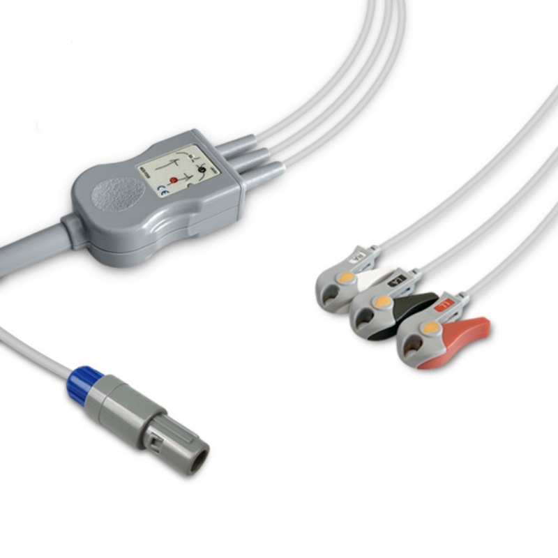 GE Healthcare Logiq ECG Cable 3-Lead 2418831-2, 2378938 Compatible, EC-GE02-3GA