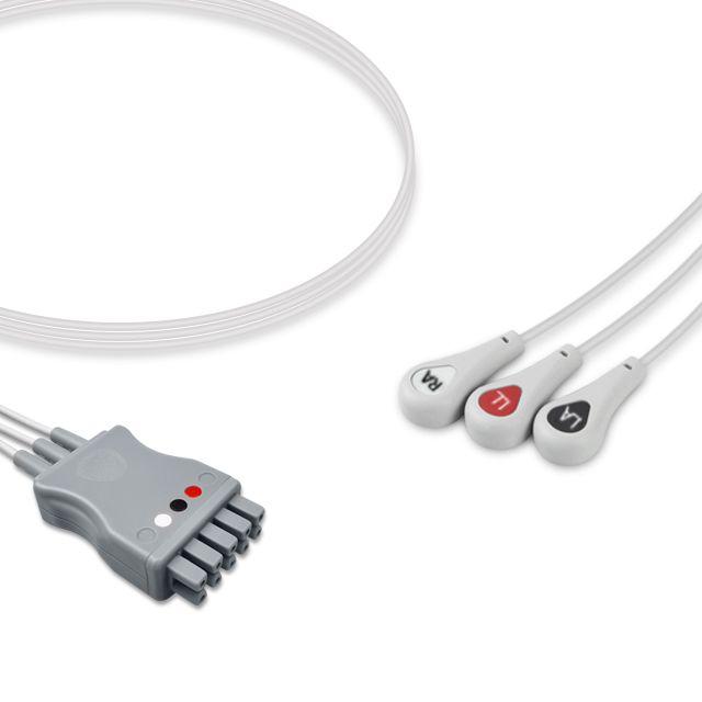 GE Healthcare S2424557 Compatible ECG Leadwire 3-Lead for Vivid Series, EL-GE04-3SA