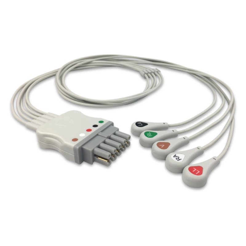 Datex Ohmeda 8001959-HEL Compatible ECG Lead Wires for Marquette, Dinamap, EL-GE06-5SA