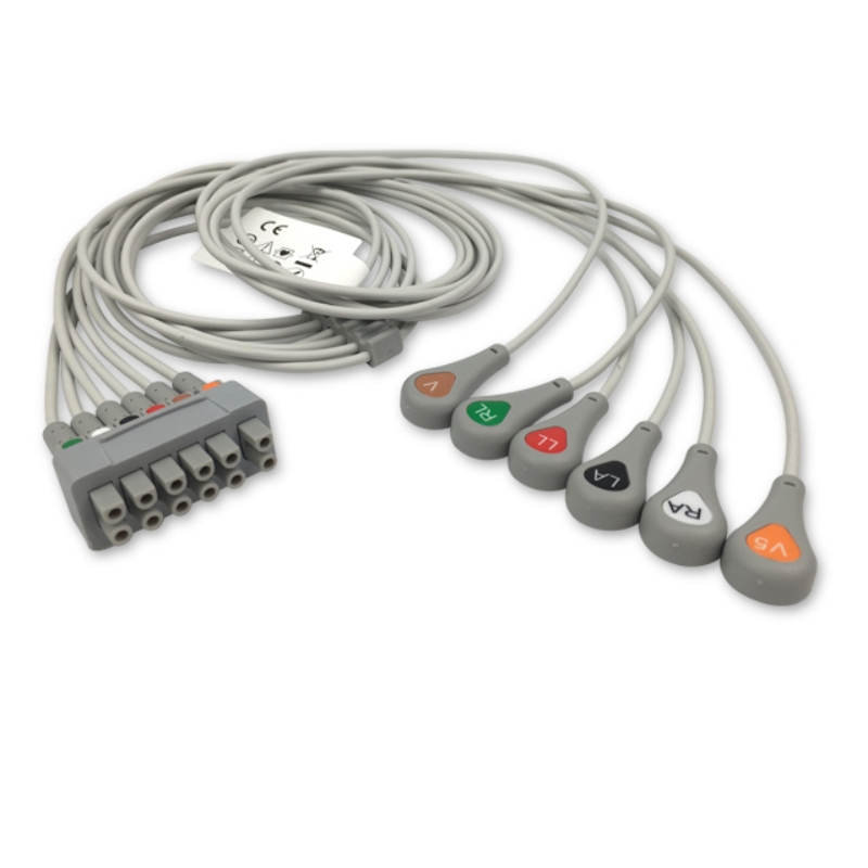GE Marquette 421930-001 Compatible ECG Telemetry Leadwire 6-Lead for Dinamap, EH-GE01-6SA