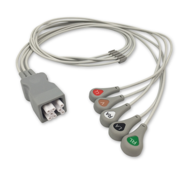 GE Marquette ECG Telemetry Leadwire 394111-012 Compatible for ApexPro FH, EH-GE02-5SA 