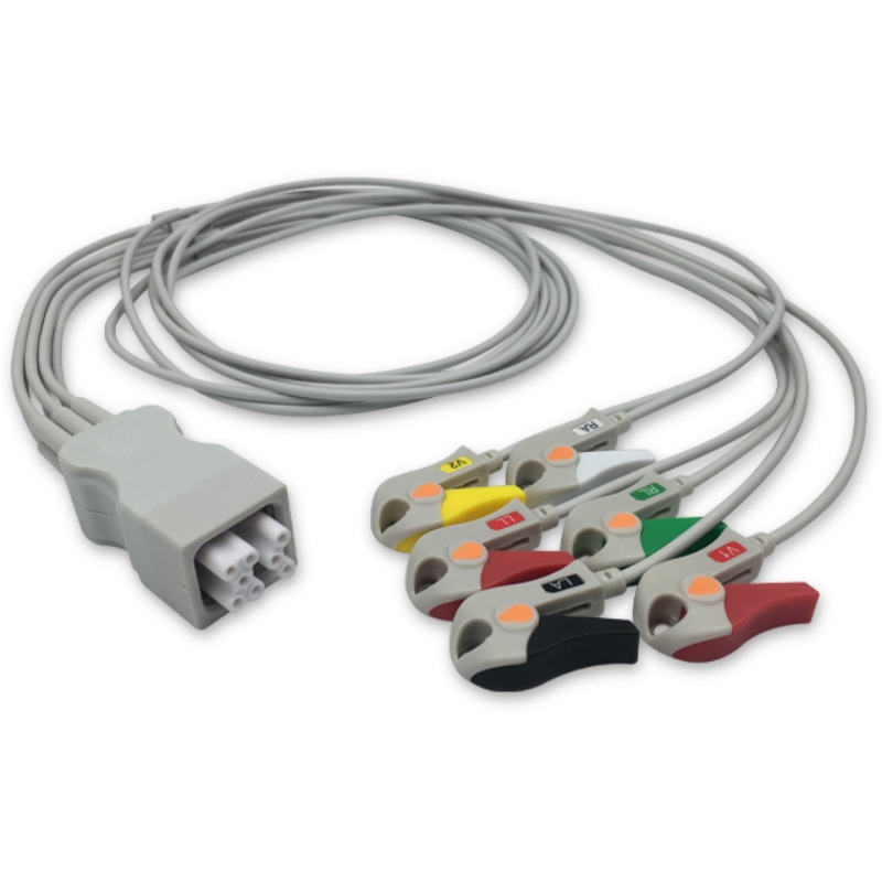 GE Marquette ECG Telemetry Leadwires 6-Lead Grabber for ApexPro FH, EH-GE02-6GA