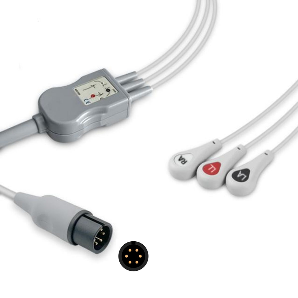 MEK Compatible 6-Pin ECG Cable for 360697, M160246, EC-MK01-3SA 