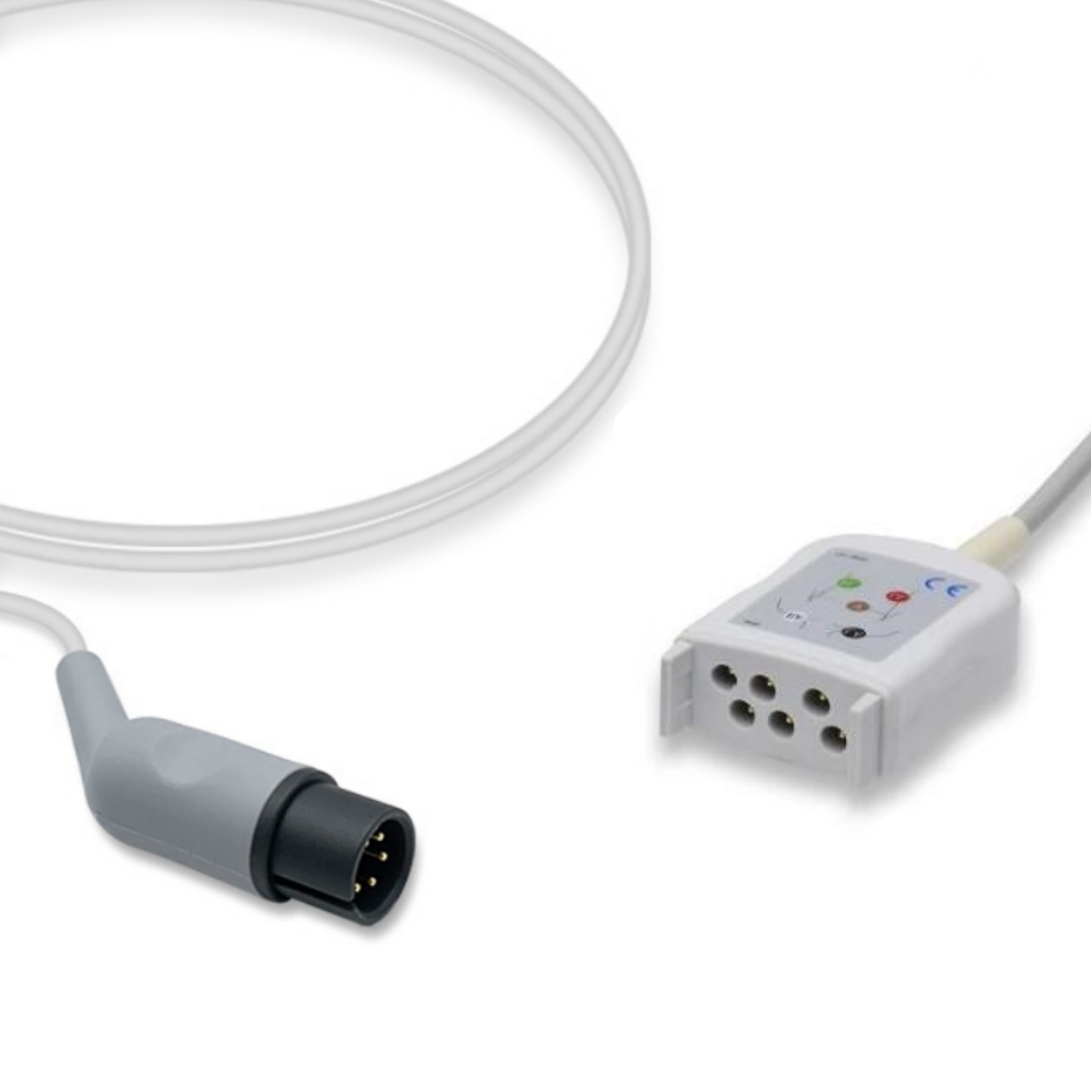 Nihon Kodhen JC-006PA Compatible ECG Trunk Cable Adapter 6-Pin Connector, ET-NK01-5TD