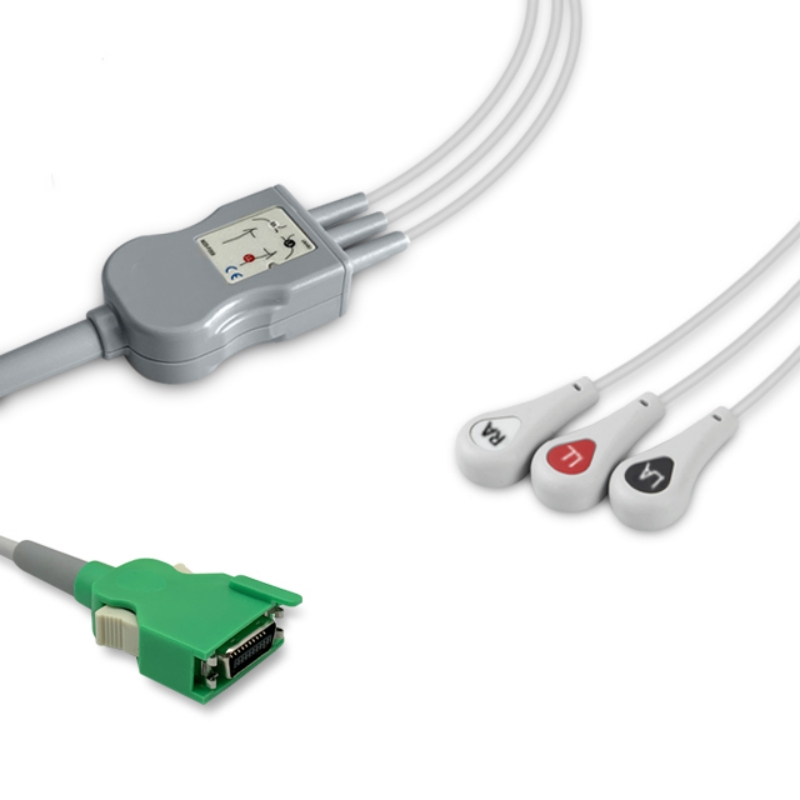Nihon Kohden 14-Pin Compatible ECG Cable 3-Lead Snap, EC-NK05-3SA