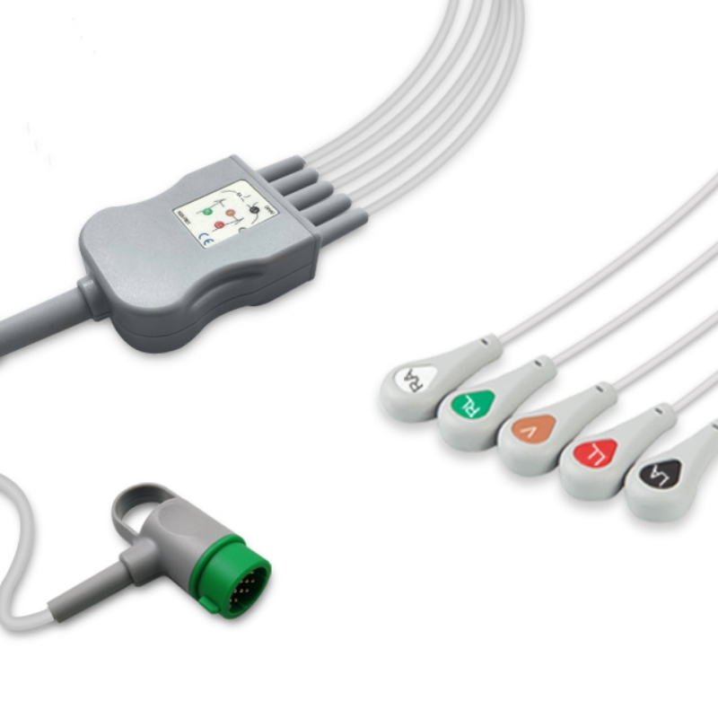 Physio Control ECG Cable 5-Lead Snap 11110-000066, 3200496-006 Compatible, EC-PC01-5SA