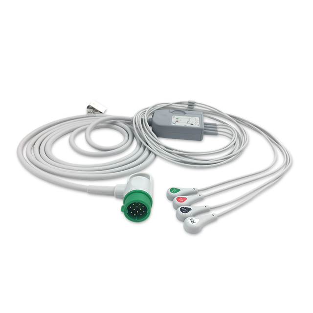 Physio Control ECG Cable 10-Lead with 4 Leads Attached 11111-000020 Compatible, EC-PC01-10SA