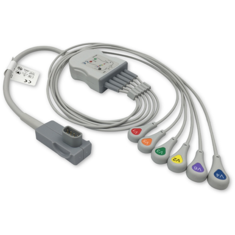 Physio Control ECG Leadwire 6-Lead 11111-000022, 3302823-002 Compatible, EL-PC02-6SA