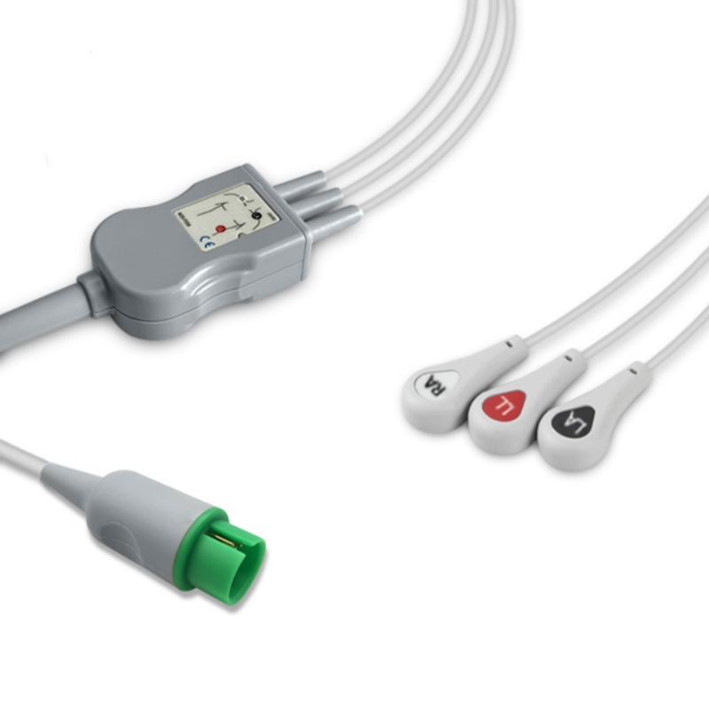 Spacelabs ECG Cable 3-Lead Snap AHA 72713 Compatible, EC-SP01-3SA