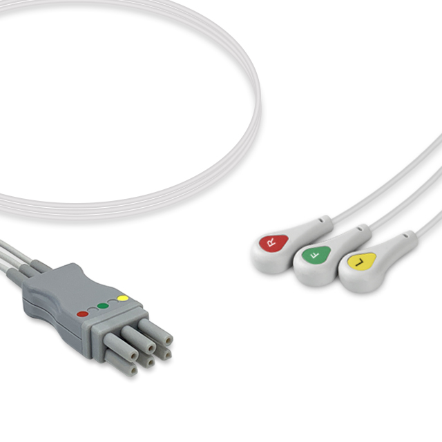 Spacelabs Tru-Link ECG Leadwire 3-Lead Snap IEC 700-0007-03 Compatible, EL-SP01-3SI