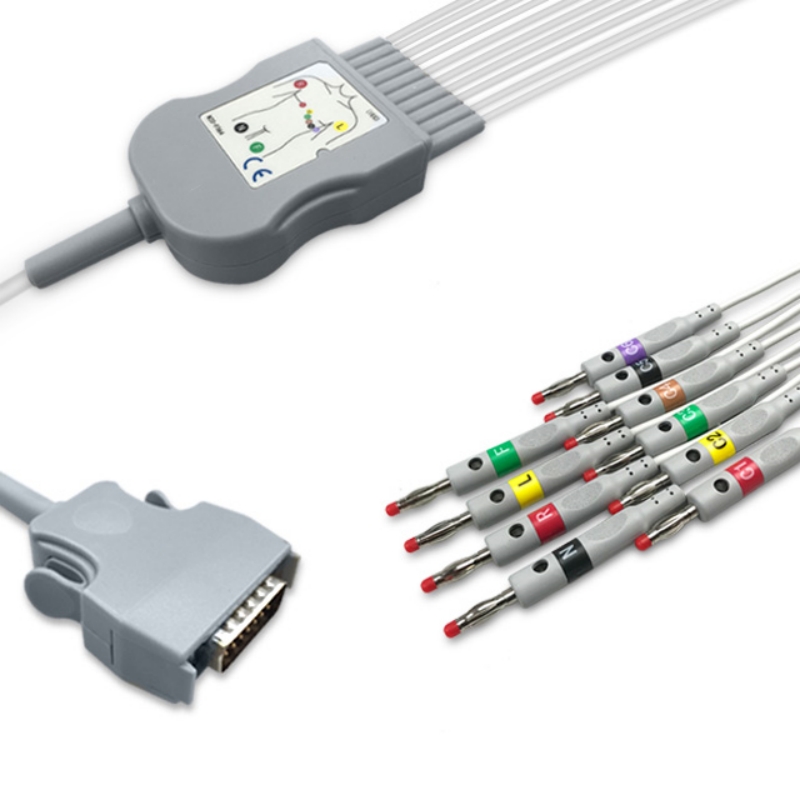 Mortara Burdick EKG 10-Lead Cable 9293-021-50, 9293-022-50 Compatible, EK-BK03-10BA