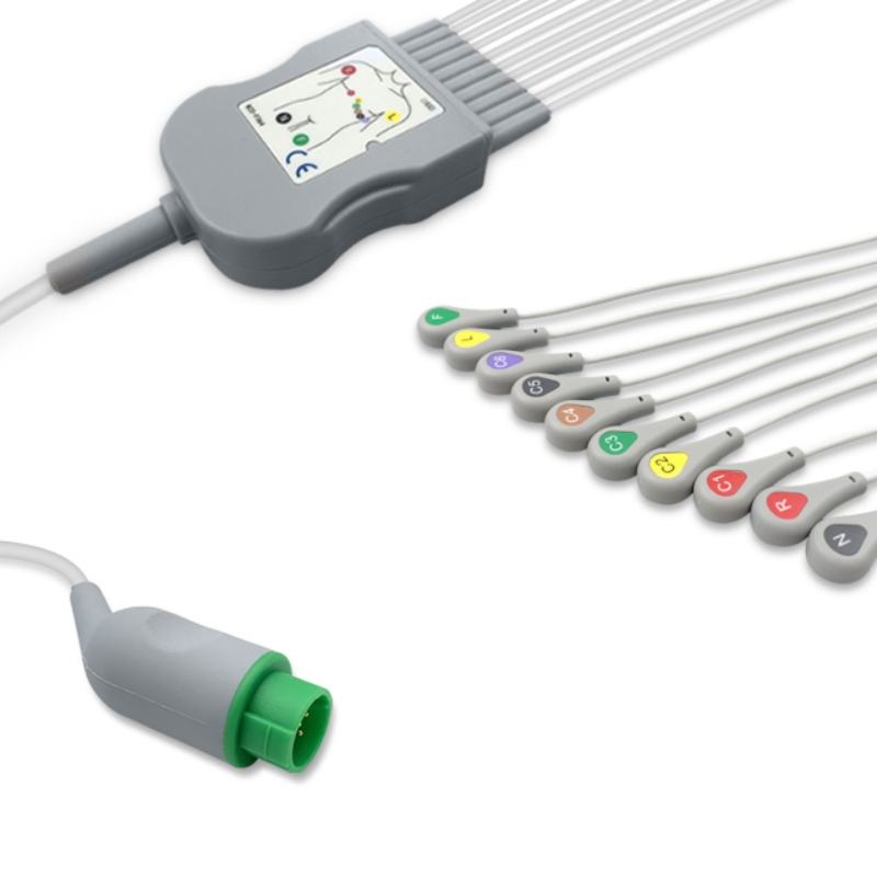 Fukuda Denshi EKG Cable 10-Lead Snap Compatible for Dynascope, EK-FD01-10SA