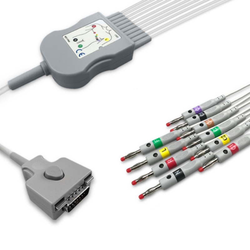 Fukuda ME One-piece EKG Cable 10-Lead Banana Compatible, EK-FD03-10BI