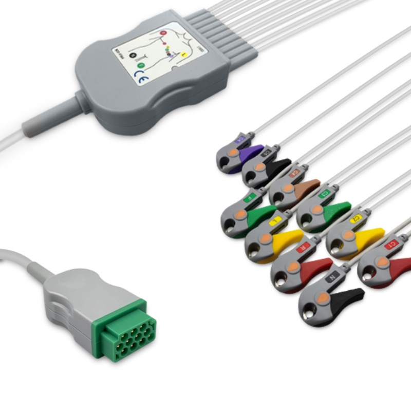 Datex Ohmeda Compatible EKG Cable 10-Lead for Dinamap, Marquette, EK-GE03-10GI