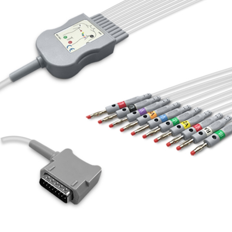 Kenz K131 Compatible EKG Cable 10 Leads Banana 4mm, EK-KZ02-10BA