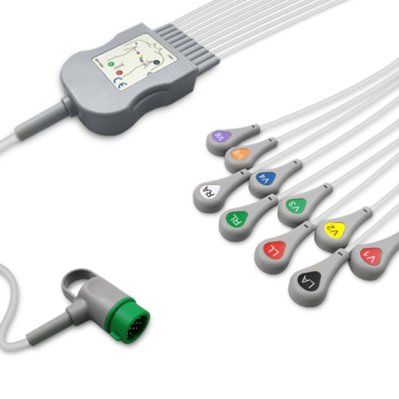 Physio Control Lifepak EKG Cable 10 Leads Curbell CB-721007R/2 Compatible, EK-PC01-10SA