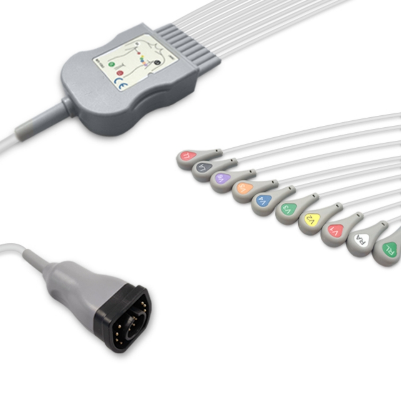 Zoll Patient ECG EKG Cable 10 Leads Snap 8000-1007-02 Compatible for E Series, M Series, EK-ZL01-10SA