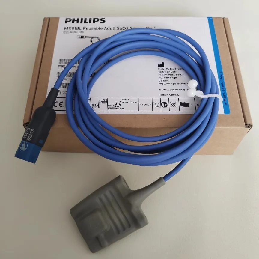 Philips SpO2 Sensor Probe Adult Finger Soft M1191BL Original