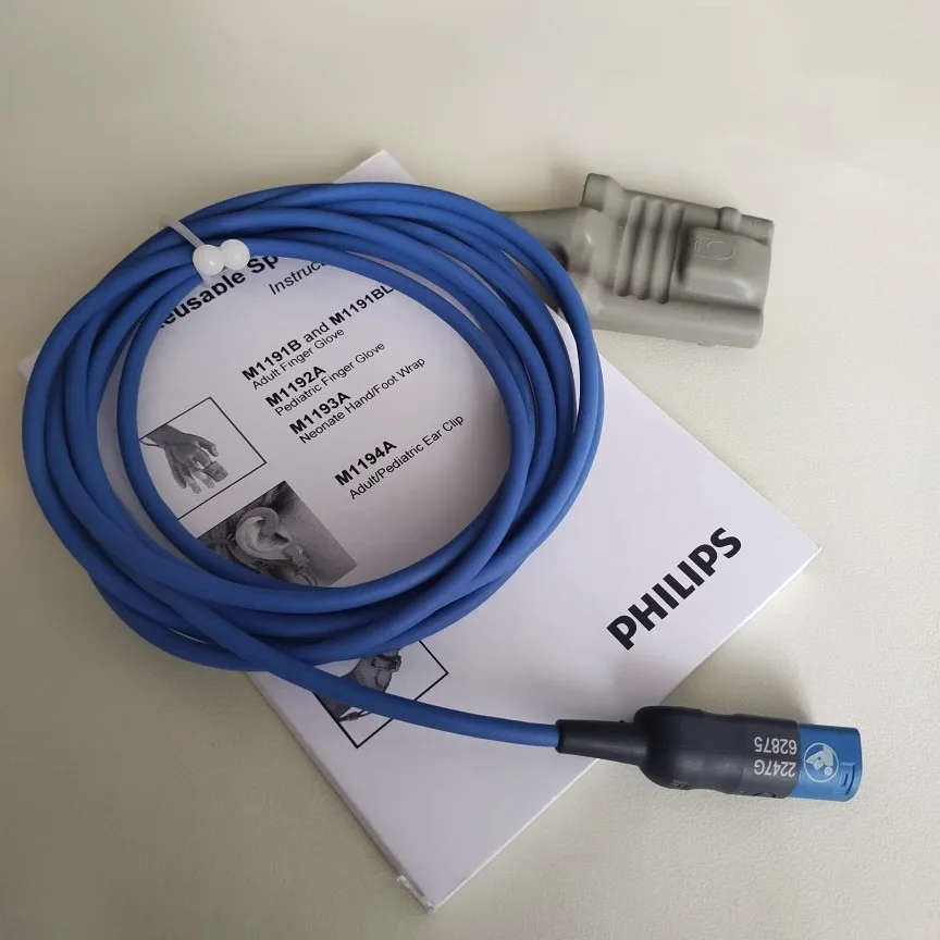 Philips SpO2 Sensor Probe Adult Finger Soft M1191BL Original